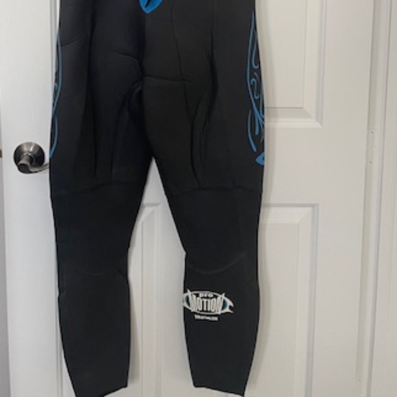 Mens Pro-Motion Triathlon Full Body Black & Blue Full Body Zip Up Wetsuit Size - Picture 5 of 8